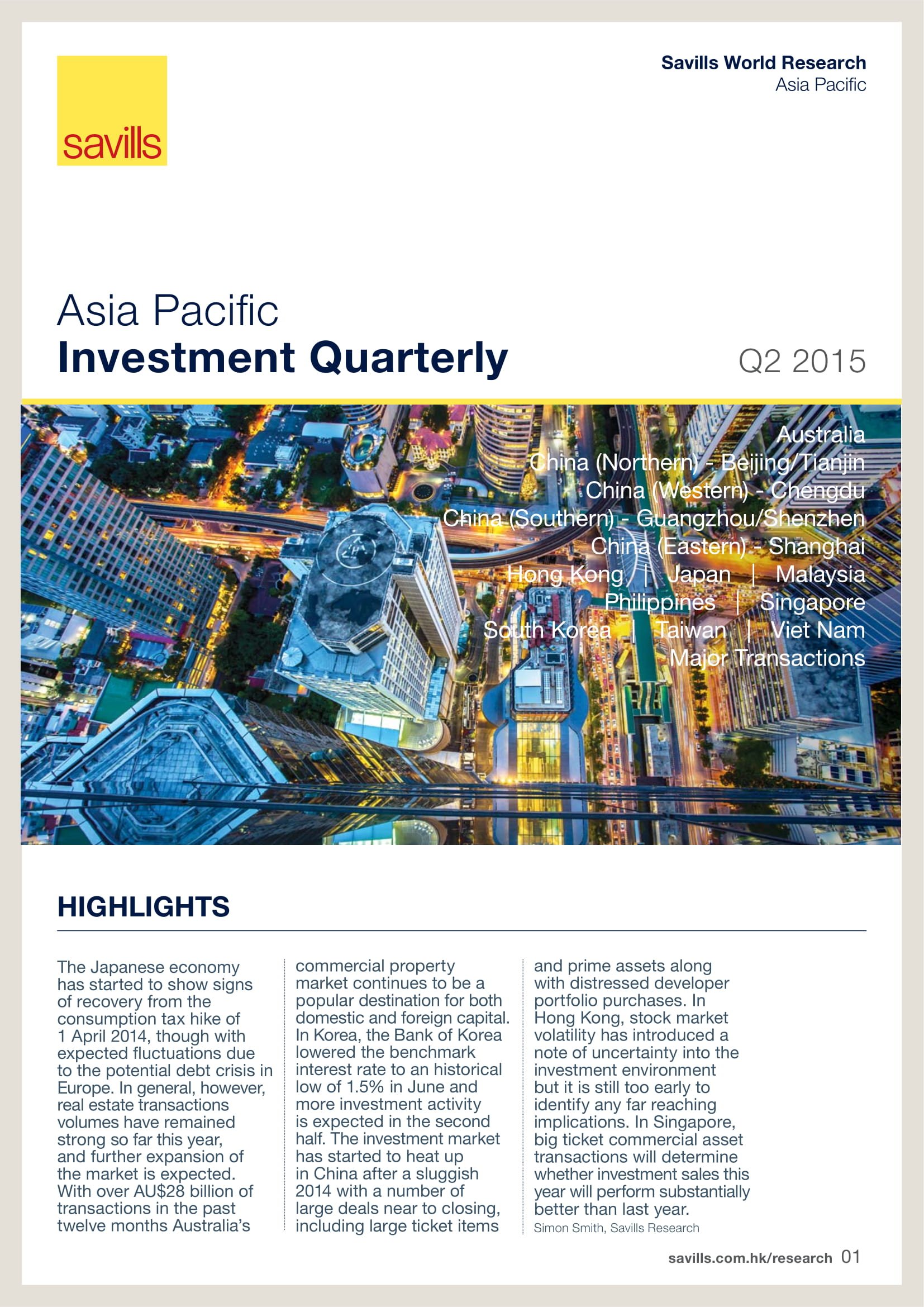 Asia Pacific Investment Quarterly | Q2 2015