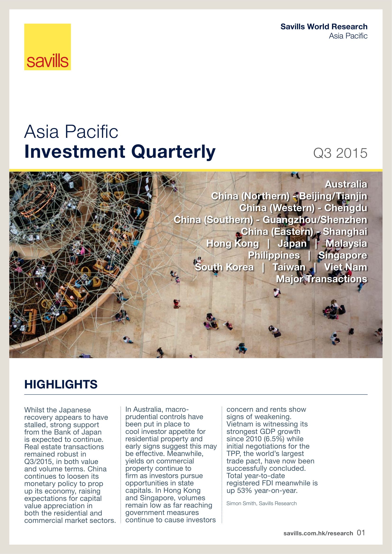 Asia Pacific Investment Quarterly | Q3 2015