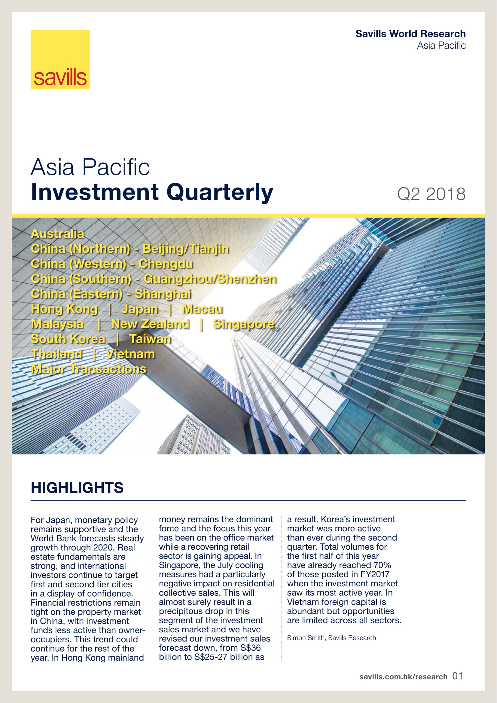Asia Pacific Investment Quarterly | 2Q 2018