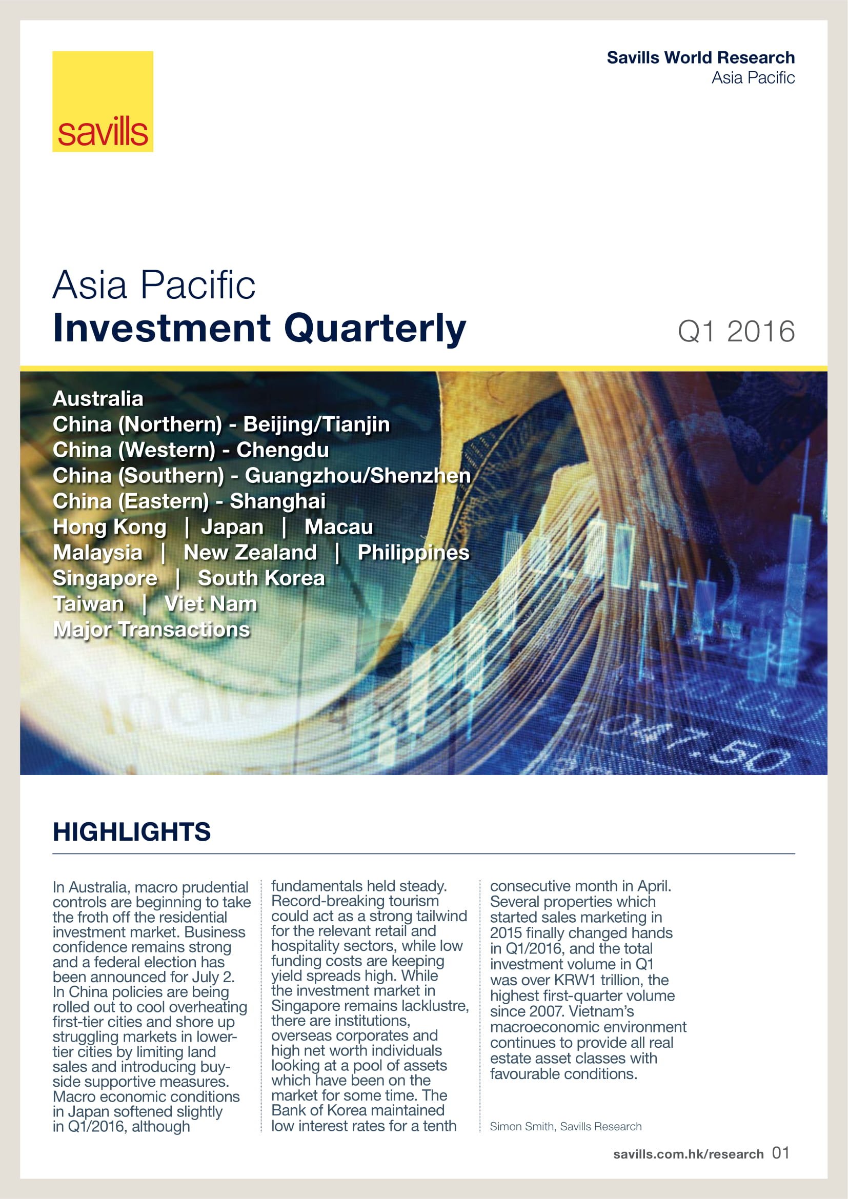 Asia Pacific Investment Quarterly | Q1 2016